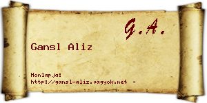 Gansl Aliz névjegykártya